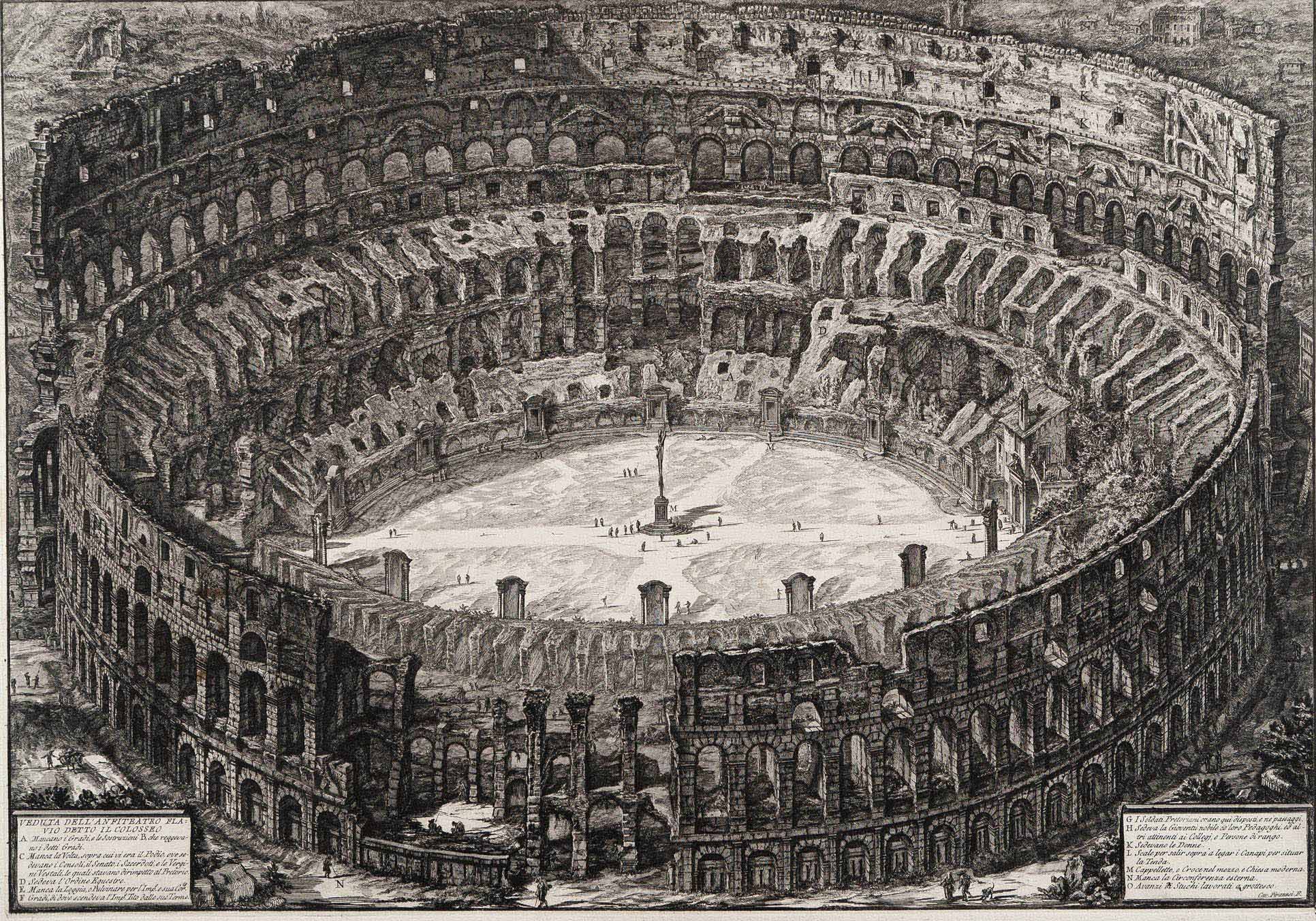 Giovanni Battista Piranesi - Vederea amfiteatrului Flavian zis Colosseum