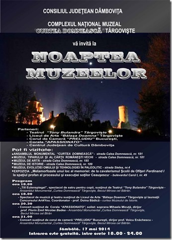 afisul Noaptea Muzeelor 2014