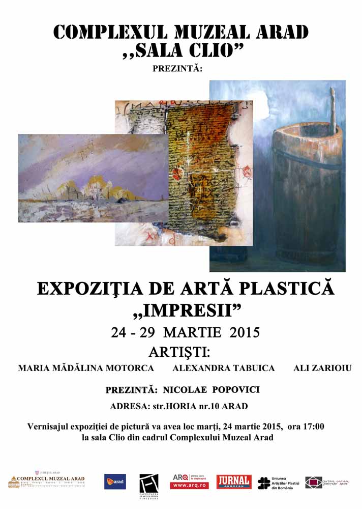 Afis_expozitie arta plastica IMPRESII_SalaClio_24 martie_ora 17